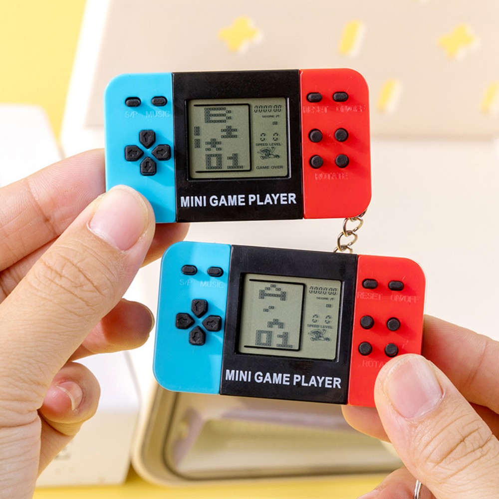 Retro Gaming System - พวงกุญแจคอนโซลเกมพกพาเทตริสคลาสสิก ของเล่นปริศนาแบบย้อนยุค พกพาสะดวก สำหรับผู้ชายและผู้หญิง