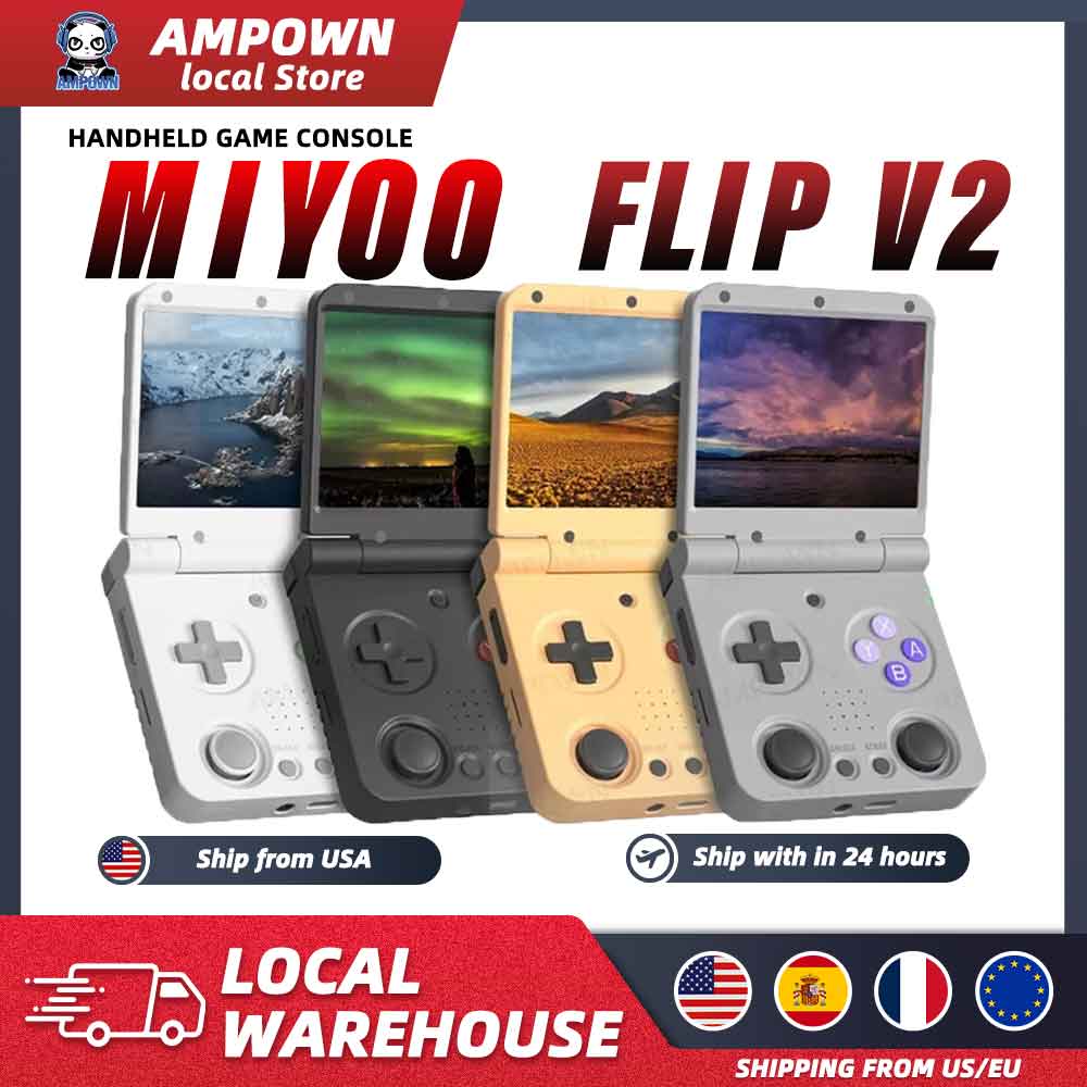 Retro Gaming On Linux - เครื่องเล่นเกมพกพา MIYOO Flip V2 หน้าจอ IPS