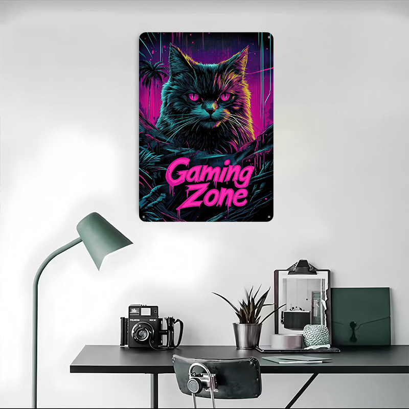 โปสเตอร์โลหะลายแมวเกมเมอร์ งาน - Retro Gaming At บทวิจารณ์และราคา