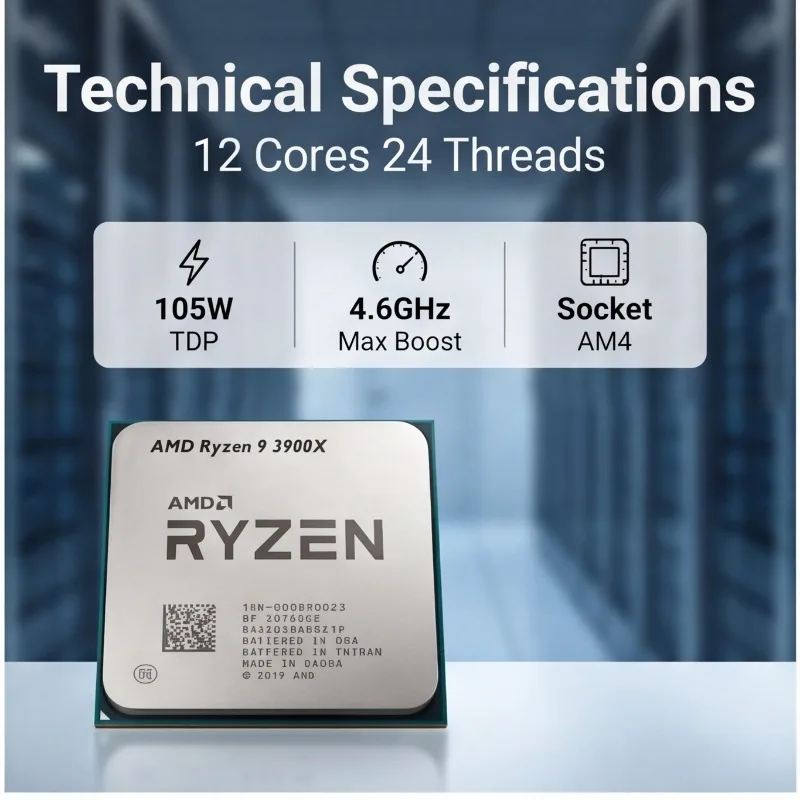 ซีพียู AMD Ryzen 9 3900X 12 คอ - Amd Cpu Ryzen 9 บทวิจารณ์และราคา